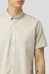 Clean Cut Copenhagen Oxford Stretch SS Shirt Sand Melange