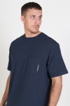 Woodbird Boxy Stens T-shirt Navy