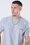 Woodbird Mello Stripe T-shirt Grey Melange