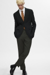 Selected Slim Oasis Linen Pants Dark Green