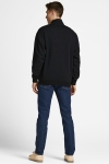 Jack & Jones JORBRINK SWEAT QUARTER ZIP HIGH NECK Black LOOSE