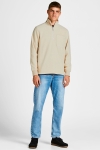 Jack & Jones JORPARTICLE SWEAT QUARTER ZIP HIGH NECK Oatmeal