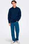ONLY & SONS Ceres Half Zip Polo Sweat Dress Blues