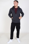 Solid Organic Morgan Zip Genser Dark Grey Mel