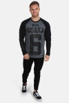 Superdry Real Osaka 6 L/S Raglan T-skjorte Black