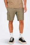 ONLY & SONS Sinus Cotton Linen Cargo Shorts Chinchilla