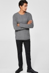 Selected Rocky Crew Neck Strikke Medium Grey Melange