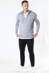 Jeff Argento Half Zip Strikke Light Grey Mix