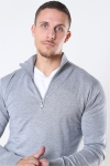 Jeff Argento Half Zip Strikke Light Grey Mix