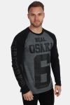 Superdry Real Osaka 6 L/S Raglan T-skjorte Black