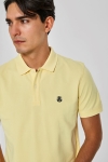 Selected Aro S/S Embroidery Polo Skjorte W Noos Mellow Yellow