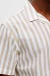 Selected SLHREGNEW-LINEN SHIRT SS RESORT W Kelp Stripes