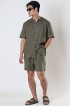 Woodbird Bommy Linen Shorts Khaki