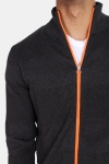 Kronstadt Jacob Zip Strikke Charcoal Mel/Orange