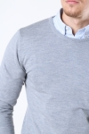 Clean Cut Copenhagen Merino Wool Crew Strikke Light Grey Mel