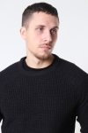 Only & Sons Kelvin 5 Struc Crew Neck Strikke Black