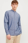 Jack & Jones Summer Band Linen Shirt LS Faded Denim