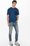 ONLY & SONS LOOM SLIM JEANS LIME BLUE WASH Denim