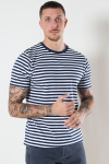 Basic Brand T-skjorte Striped Navy/White