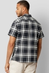 Clean Cut Copenhagen Bowling Checked Shirt SS Dark Navy W. Ecru