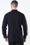 Clean Cut Copenhagen Oxford Mao Stretch L/S Black