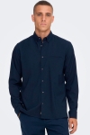 ONLY & SONS ONSYUKI REG BTN DOWN PASPEL LS SHIRT Dark Navy