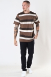 Clean Cut Copenhagen Bradley Cotton Tee Brown Stripes