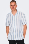 ONLY & SONS Trev Reg Structure Stripe SS Shirt Cloud Dancer