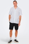 ONLY & SONS Trev Reg Structure Stripe SS Shirt Cloud Dancer