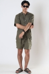 Woodbird Sunny Linen Shirt Khaki