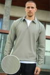 Selected Relax Plisse Half Zip LS Polo Vetiver