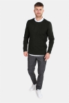 Clean Cut Aberdeen Crew Neck Strikke Dark Green Melange