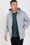 Solid Organic Morgan Zip Genser Light Grey Mel