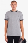 Fred Perry TAPED RINGER T-SHIRT 291 Steel Marl