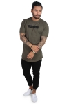 Liebhaveri Vintage Mens Longline T-skjorte New Army 