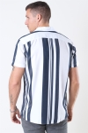 Selected Reg Kevin Skjorte SS Stripes B Dark Sapphire