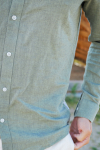 ONLY & SONS CAIDEN LS SOLID LINEN MAO SHIRT Swamp