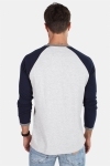 Superdry Premium Goods Raglan L/S T-skjorte Grey/Montana Blue