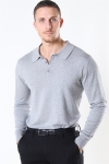 Jeff Acheletta Polo Strikke Light Grey Mix