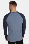 Superdry Orange Label L/S Baseball T-skjorte Mid Atlantic Blue Grit
