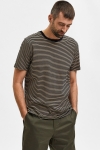 Selected SLHNORMAN STRIPE SS O-NECK TEE W NOOS Black Incense