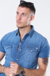 Jack & Jones Sheridan Skjorte S/S Medium Blue Denim