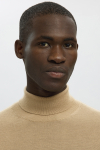 Selected Tray LS Merino Knit Roll Neck Kelp
