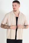 Selected Relax New Linen Shirt SS Resort Egret Stripe