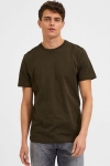 Selected SLHNORMAN MINI STRIPE SS TEE W NOOS Dark Olive Black