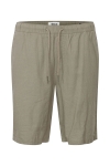 Solid Aurelius Elasticated Linen Shorts Vetiver