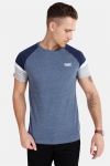 Superdry O L Eng'D Sleeve Baseball T-skjorte SS Pacific Blue Heather