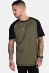 Basic Brand Raglan T-skjorte New Army/Black