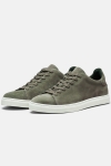 Selected David Suede Perforated Trainer Sneakers Depp Lichen Green