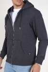 Jack & Jones Soft Genser Zip Hood Dark Grey Melange